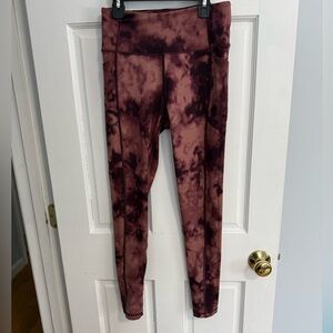 Victoria's Secret Maroon Tie-Dye Leggings